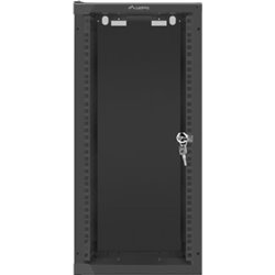 Lanberg 10\" Wall Mount Rack Cabinet 12u/280x310 (Flat Pack) with Glass Door, Black