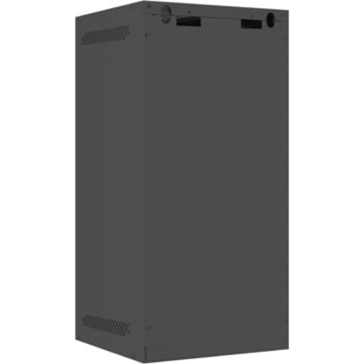 Armário de rack de montagem em parede Lanberg 10" 12u/280x310 (pacote plano) com porta de vidro, preto