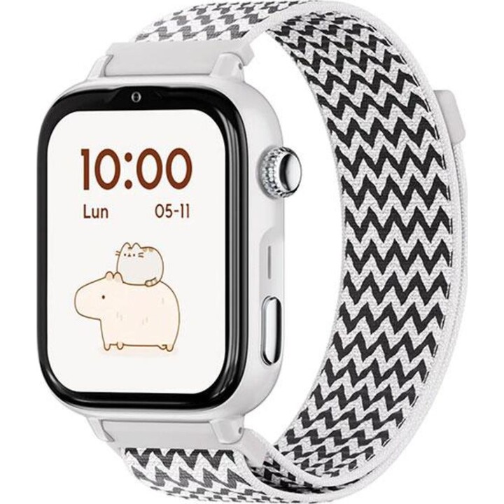 Savewatch Plus 2 Smartwatch mit Anruffunktion und GPS / Savefamily / 680 mAh / Nano-SIM / Stoff / Weiß / Zickzack