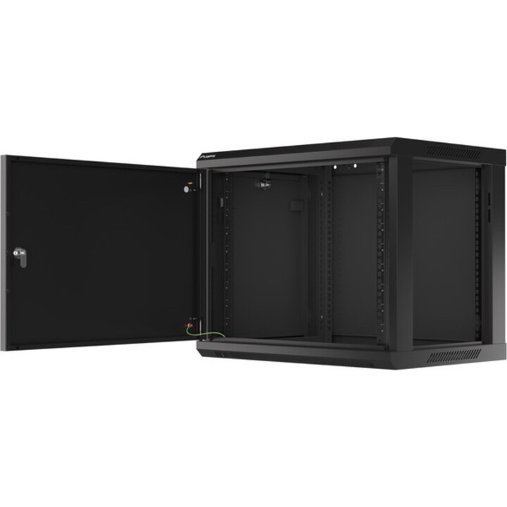 Lanberg Armadio Rack da Parete da 19" 9U/600x450 Automontante con Porta in Metallo Nero (Confezione Piatta)
