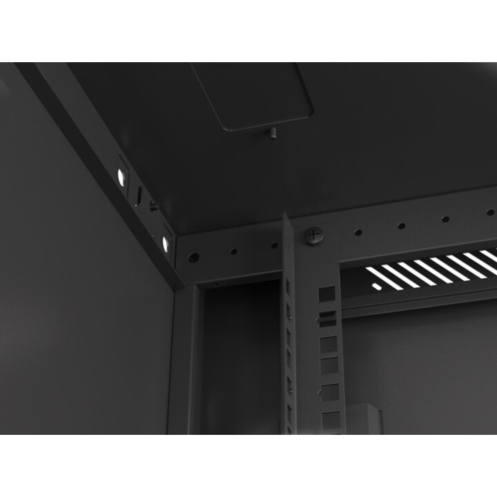 Lanberg Armadio Rack da Parete da 19" 9U/600x450 Automontante con Porta in Metallo Nero (Confezione Piatta)