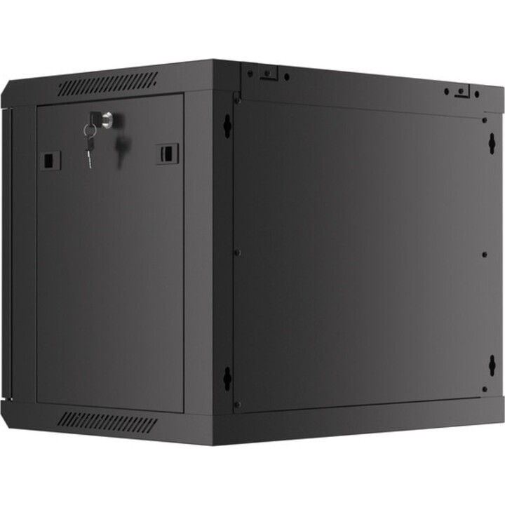 Lanberg Armadio Rack da Parete da 19" 9U/600x450 Automontante con Porta in Metallo Nero (Confezione Piatta)