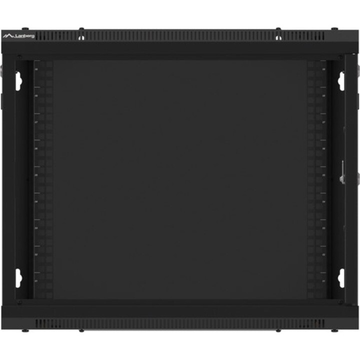 Lanberg Armadio Rack da Parete da 19" 9U/600x450 Automontante con Porta in Metallo Nero (Confezione Piatta)