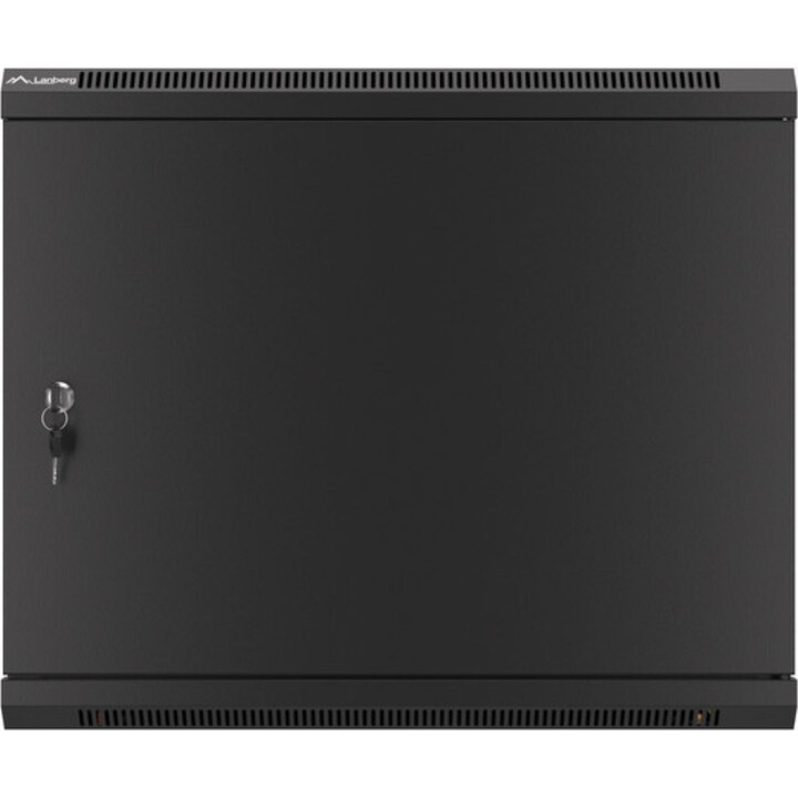 Lanberg Armadio Rack da Parete da 19" 9U/600x450 Automontante con Porta in Metallo Nero (Confezione Piatta)