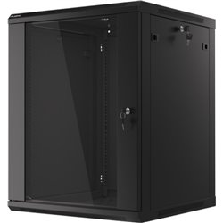 Lanberg 19\" Wall Mount Rack Cabinet 15u/600x600 (Flat Pack) with Black Glass Door v2