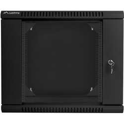Lanberg 19\" Dual Section Wall Mount Rack Cabinet 9u/600x600 (Flat Pack), Black