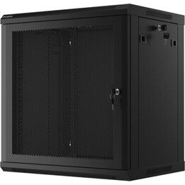 Armoire rack murale Lanberg 19" 12U/600x450 avec porte perforée noire (paquet plat)