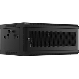 Lanberg Armadio Rack per Montaggio a Parete da 19" 4U/600x450 con Porta Forata Nera (Confezione Piatta)