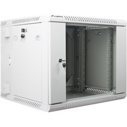 Lanberg 19-Zoll-Rackschrank mit zwei Abschnitten zur Wandmontage, 9 HE/600 x 600 (flach verpackt), Grau