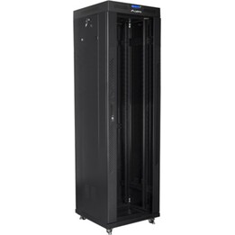 Lanberg Armadio Rack Autoportante da 19" 42U/600x600 (Confezione Piatta) con Porta in Vetro LCD, Nero, v2