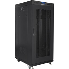 Lanberg Armario rack 19" independiente 27u/600x800 (paquete plano) con puerta de rejilla lcd, negro, v2