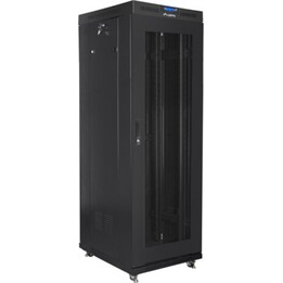 Armário de rack autoportante Lanberg 19" 37u/600x800 (pacote plano) com porta de malha LCD, preto, v2