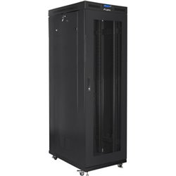 Lanberg 19\" Freestanding Rack Cabinet 27u/800x1000 (Flat Pack) Black with Perforated Doors LCD v2