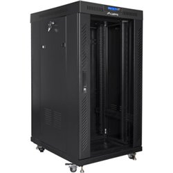 Lanberg 19\" Self-Supporting Rack Cabinet 22u/800x1000 (Flat Pack) Black with LCD Glass Door v2
