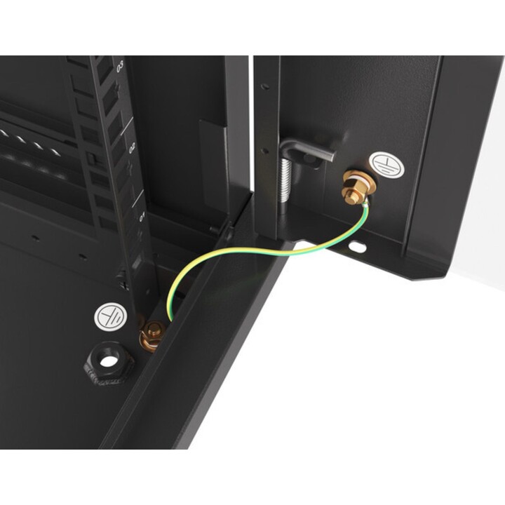 Armadio rack Lanberg da 19" per montaggio a parete 15u/600x450 (confezione piatta) con porta in vetro nero v2