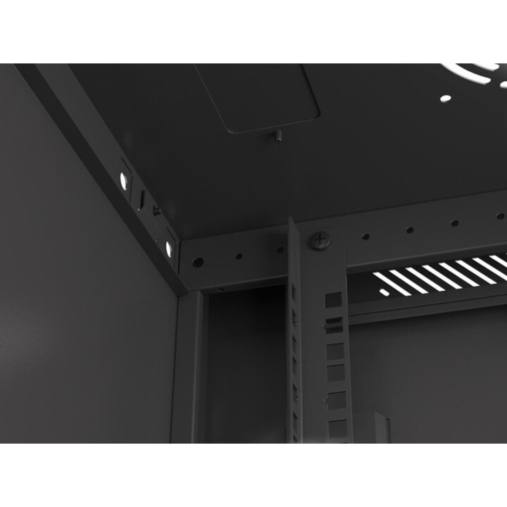 Armadio rack Lanberg da 19" per montaggio a parete 15u/600x450 (confezione piatta) con porta in vetro nero v2