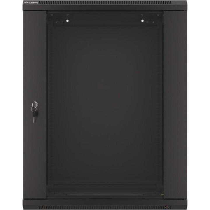 Armadio rack Lanberg da 19" per montaggio a parete 15u/600x450 (confezione piatta) con porta in vetro nero v2