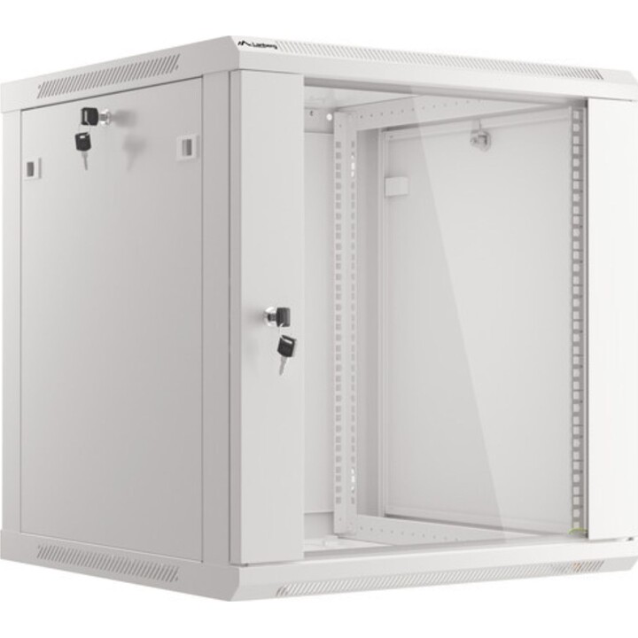 Lanberg 19" Wandmontage-Rackschrank 12U/600x600 (Flachpaket) v2, Grau