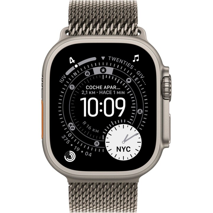 Apple Watch Ultra 3 GPS Cellular 49mm Caja de titanio natural y pulsera Milanese Loop - Talla S