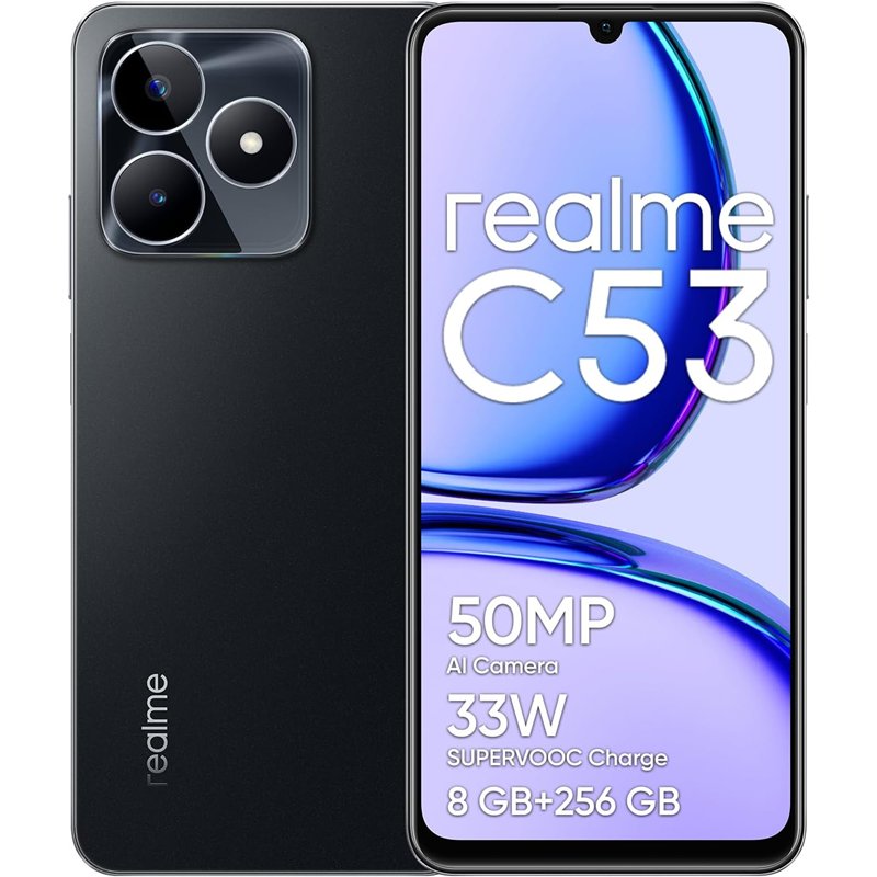 Realme C53, 8GB 256GB, 6,74 HD 90Hz, 5000mAh, preto