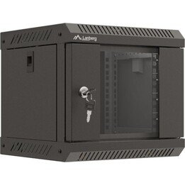 Lanberg Armoire rack murale 10" 4U/300 x 300 (lot plat) avec porte en verre, noir