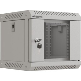 Lanberg Armadio Rack per Montaggio a Parete da 10" 4U/300x300 (Confezione Piatta) con Porta in Vetro, Grigio