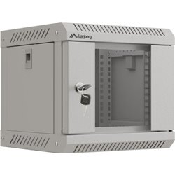 Lanberg Armoire rack murale 10" 4U/300 x 300 (lot plat) avec porte en verre, gris