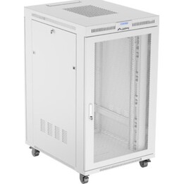Lanberg Armario rack 19" independiente 27u/800x1000 (paquete plano) con puerta de rejilla lcd, gris