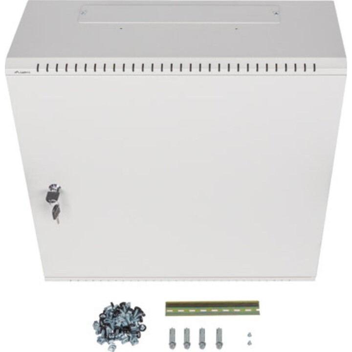 Lanberg 19" Wandmontage-Rackschrank 6U+3U/540x200 Low Profile, Grau, (montiert)