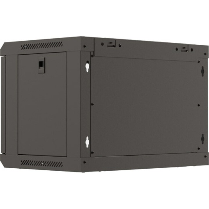 Lanberg Armario rack 19" para pared 6u/540x350 (paquete plano) con puerta de cristal, negro