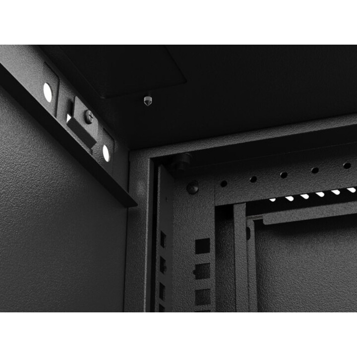Lanberg Armario rack 19" para pared 6u/540x350 (paquete plano) con puerta de cristal, negro