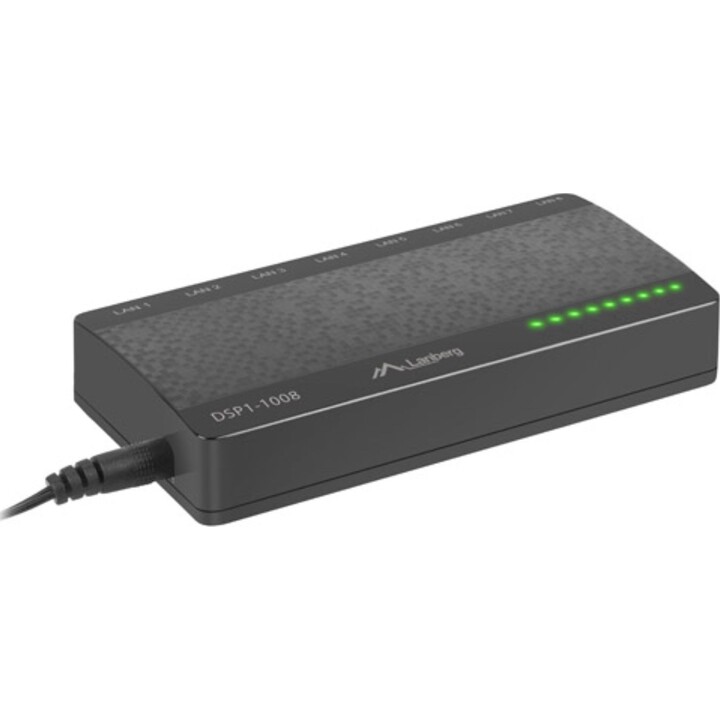 Lanberg DSP1-1008 Conmutador de escritorio Gigabit Ethernet no administrado 8x 1gb/s 5V