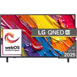 LG 50-inch 4K Smart TV, 3840 x 2160, Wireless, Bluetooth, WebOS, Black, 50Qned82A3B
