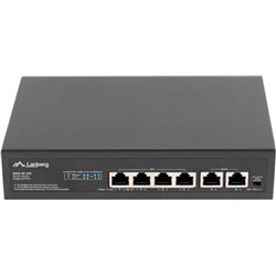 Lanberg switch 4x 100mb poe+/2x 100mb unmanaged rack 10\"/19\" fast ethernet 60w