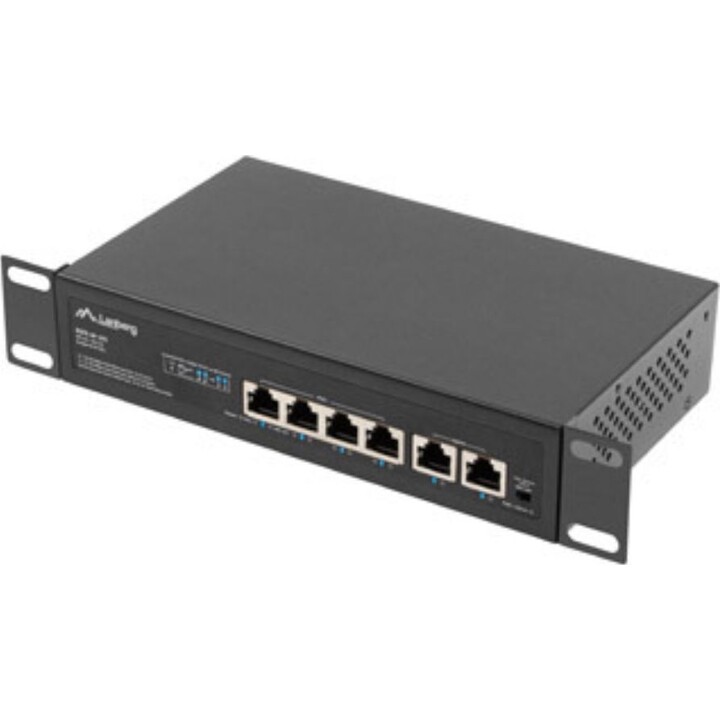 Lanberg switch 4x 100mb poe+/2x 100mb unmanaged rack 10"/19" fast ethernet 60w