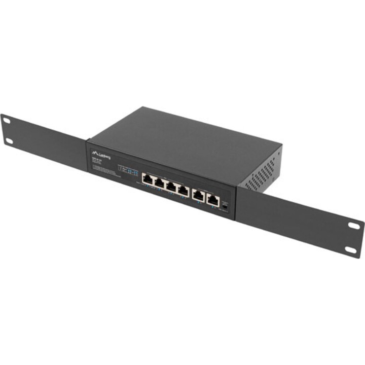 Lanberg switch 4x 100mb poe+/2x 100mb unmanaged rack 10"/19" fast ethernet 60w