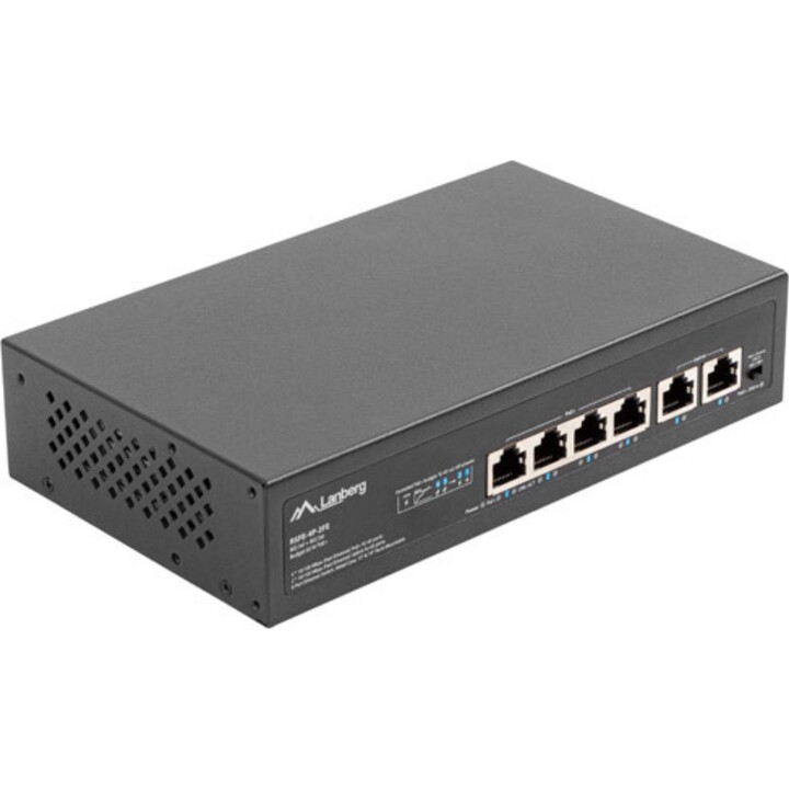 Lanberg switch 4x 100mb poe+/2x 100mb unmanaged rack 10"/19" fast ethernet 60w