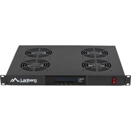 Pannello di ventilazione Lanberg con LCD 4 ventole + termostato 230v, nero