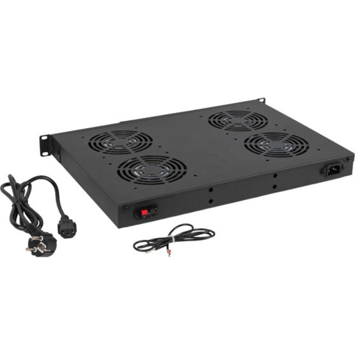 Lanberg Ventilation panel with LCD 4 fans + thermostat 230v, black
