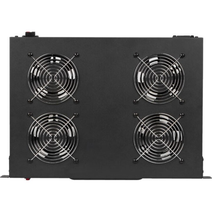 Lanberg Panel de ventilación con LCD 4 ventiladores + termostato 230v, negro