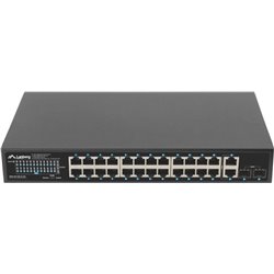Lanberg switch 24x 1 gb poe+/2x gb 2x sfp rack 19\" gigabit ethernet 360w