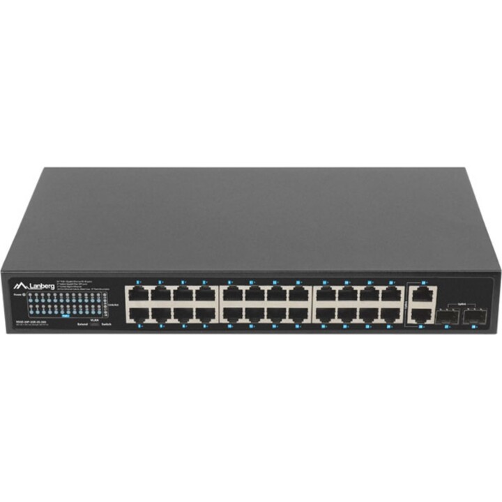 Lanberg conmutador 24x 1 gb poe+/2x gb 2x sfp rack 19" gigabit ethernet 360w