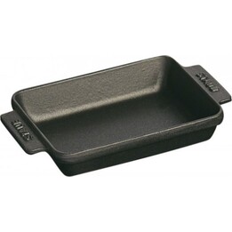 Staub, Mini Fuente de Horno Ovalada, Fuente de hierro fundido de 15 cm ideal para porciones individuales, Negro