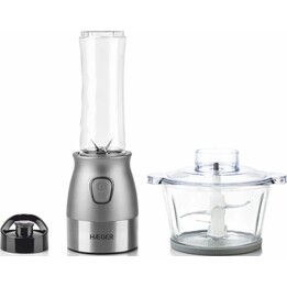 Haeger LQ-2E1.009A Mixeur 0,6 L, Mixeur en verre 500 W, Gris, Acier inoxydable