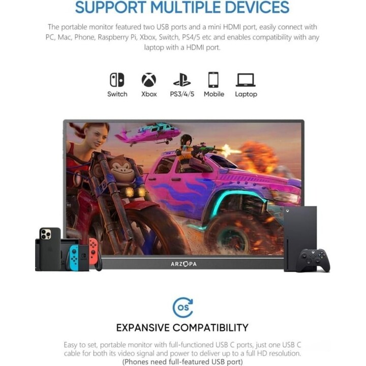 Arzopa Z1FC 16.1" FHD IPS 144Hz HDR - Portable Monitor