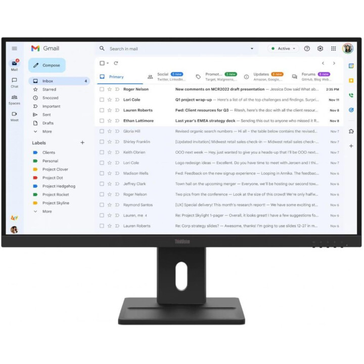 Pantalla LED Lenovo ThinkVision E27-40 de 68,6 cm (27")