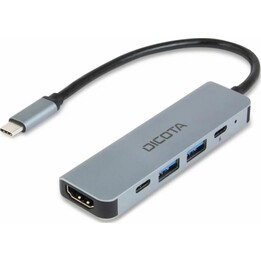 Dicota USB-C Video HUB 5 in 1 4K PD 100 W, Silver
