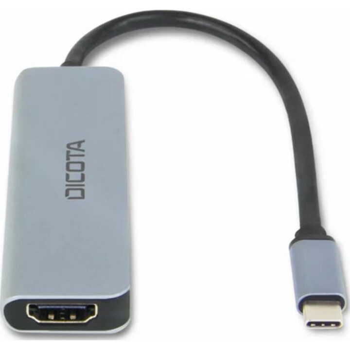 Dicota USB-C Video HUB 5 in 1 4K PD 100 W, Silber