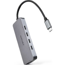NANO CABLE 10.16.4505 USB-C-Hub 4 USB-C-Anschlüsse PD 100W grau