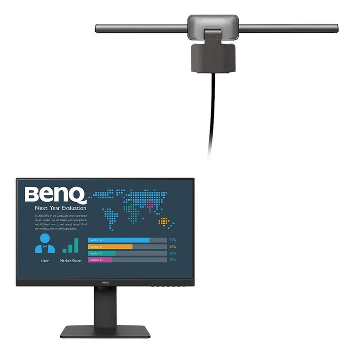 Monitor BenQ BL2486TC 60,5 cm (23,8 pollici) + BenQ Screenbar Halo 2 - Lampada LED per monitor nera